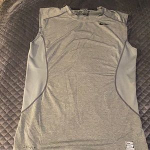 Gray Nike pro combat sleeveless Drifit shirt